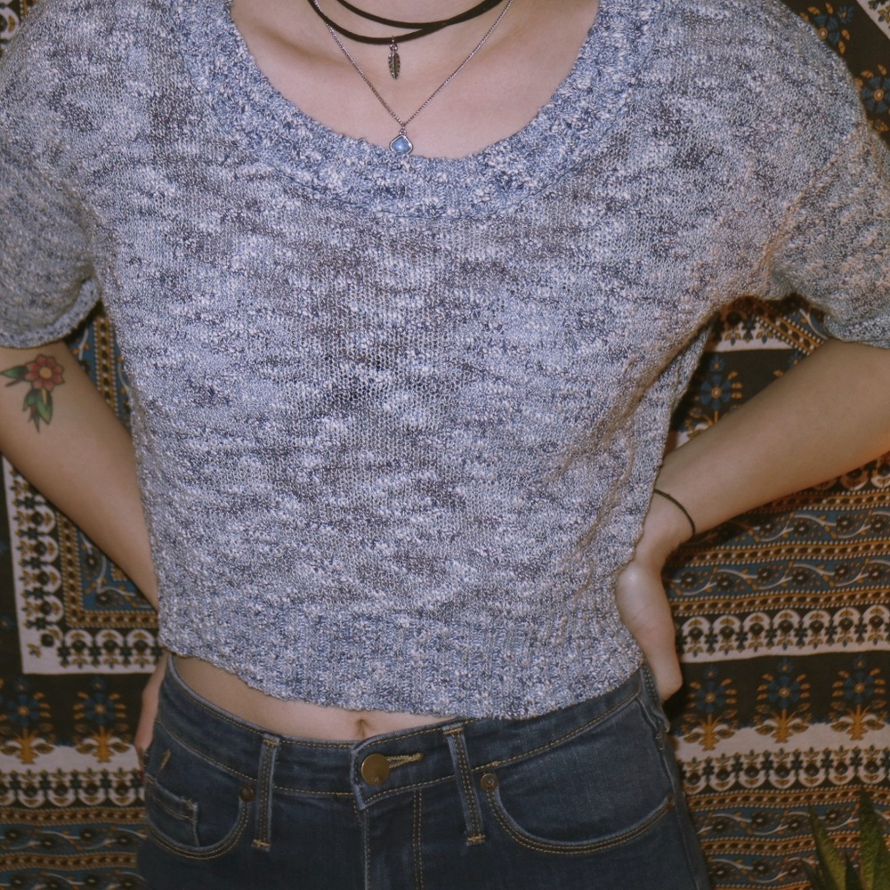 BDG Cropped Knit Quarter Sleeved Sweater